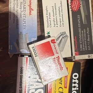 Assorted Staples and Thumb Tacks